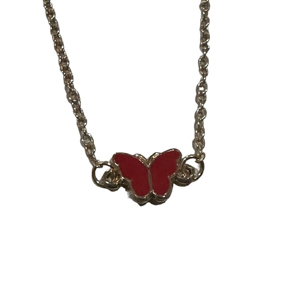 Gold and Red Butterfly Bracelet/Anklet - Picture 4 of 6